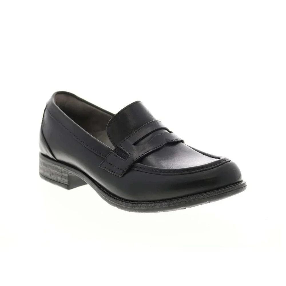 Earth Avani Barcelona Loafers Black Leather Penny Slip On Shoes 9.5M